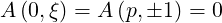 A (0,ξ) = A (p,1) = 0
