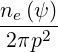 ne(ψ )
-2πp2-