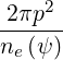     2
-2πp--
ne (ψ)