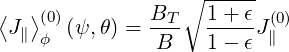                   ∘ -----
⟨J ∥⟩(0)(ψ,θ) = BT-  1-+-ϵJ(0)
    ϕ           B   1 - ϵ ∥
