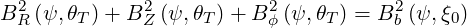 B2 (ψ, θ )+ B2 (ψ, θ )+ B2 (ψ,θ  ) = B2 (ψ,ξ )
  R    T      Z     T     ϕ    T      b    0
