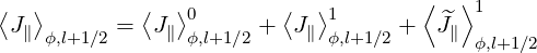 ⟨  ⟩        ⟨  ⟩0        ⟨  ⟩1       ⟨ ^⟩1
 J∥ ϕ,l+1∕2 = J∥ ϕ,l+1∕2 +  J∥ ϕ,l+1∕2 +  J∥ ϕ,l+1∕2
