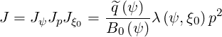                q^(ψ)-         2
J =  JψJpJξ0 = B0 (ψ )λ(ψ, ξ0) p
