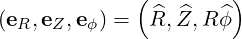              (        )
(eR, eZ,eϕ) =  R^, ^Z,R ^ϕ
