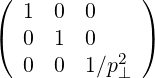 (             )
   1  0  0
(  0  1  0    )
   0  0  1∕p2⊥