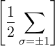 [      ]
 1 ∑
 --
 2 σ=1