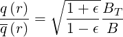 q(r)   ∘ 1-+-ϵBT
---- =   --------
q(r)     1 - ϵ B
